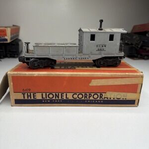 Vintage Lionel Train 6419  O Gauge DL&W Grey Wrecking Work Caboose w/ Orig Box